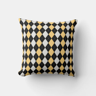 YELLOW Diamonds ARGYLE Patroon voor zwart-wit en A Kussen