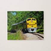 Yellow Diesel Train Engine Locomotive Railway Legpuzzel (Horizontaal)