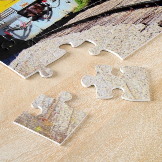 Yellow Diesel Train Engine Locomotive Railway Legpuzzel (Zijkant)