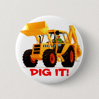 Yellow Digger Ronde Button 5,7 Cm