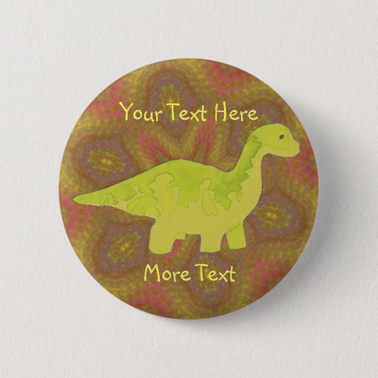 Yellow Dino-Button Ronde Button 5,7 Cm (Voorkant)
