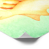 Yellow Dinosaur Boy's Name Nursery Waterverf Post Poster (Hoek)