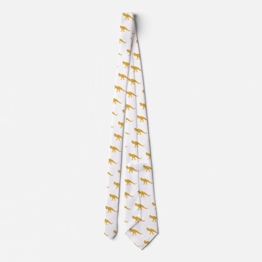 Yellow Dinosaur-patroon Stropdas (Achterkant)