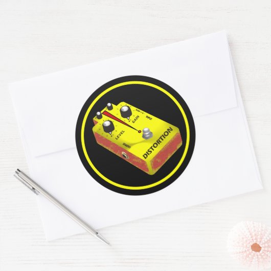 Yellow Distortion Ronde Sticker (Envelop)