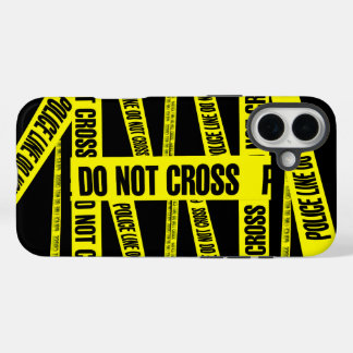 Yellow Do Not Cross Crime Scene Tape Danger Areas iPhone 16 Plus Hoesje