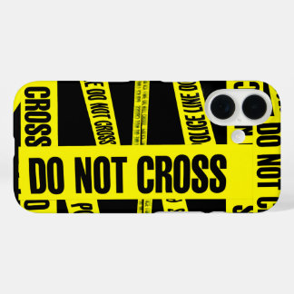Yellow Do Not Cross Crime Scene Tape Danger Areas iPhone 16 Hoesje