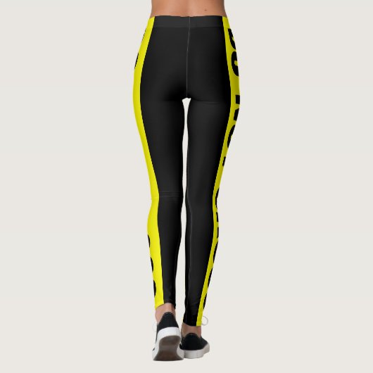 Yellow Do Not Cross Crime Scene Tape Danger Areas Leggings (Achterkant)