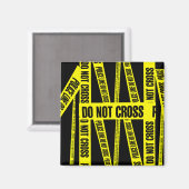 Yellow Do Not Cross Crime Scene Tape Danger Areas Magneet (Voorkant / Achterkant)