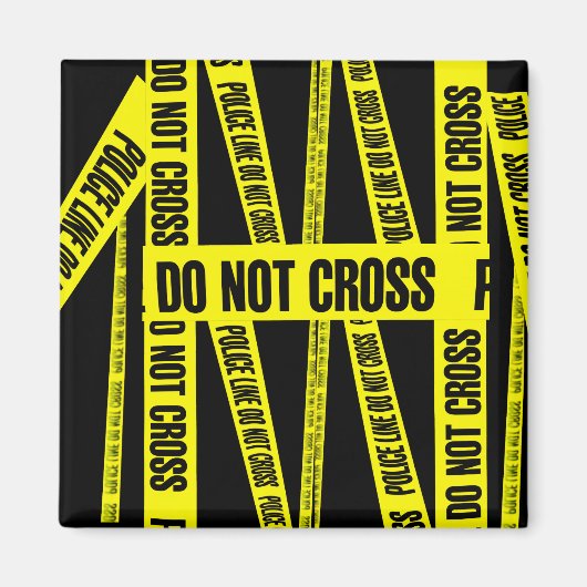 Yellow Do Not Cross Crime Scene Tape Danger Areas Magneet (Voorkant)