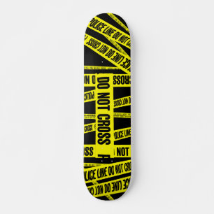 Yellow Do Not Cross Crime Scene Tape Danger Areas Persoonlijk Skateboard
