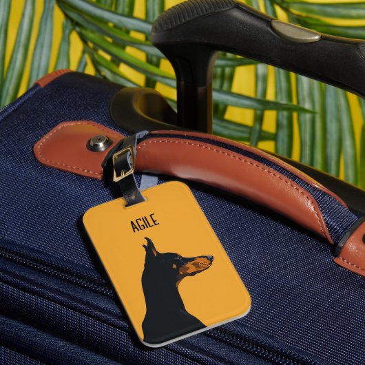 Yellow Doberman Bagagelabel (Voorkant Insitu 1)