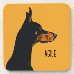 Yellow Doberman Bier Onderzetter