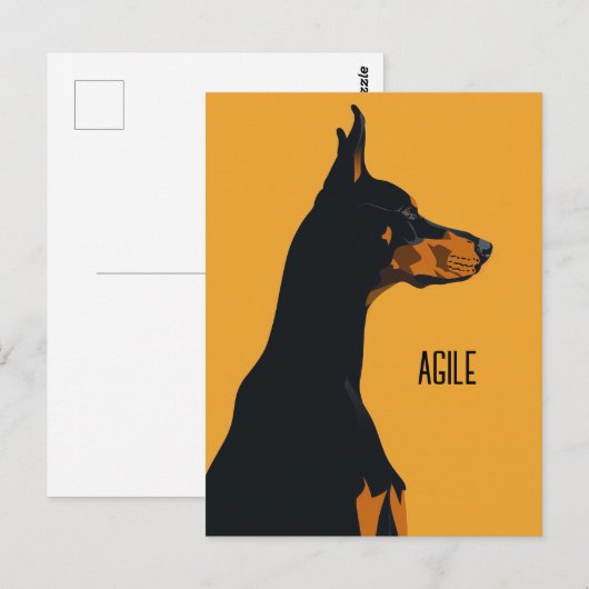 Yellow Doberman Briefkaart (Voorkant / Achterkant)