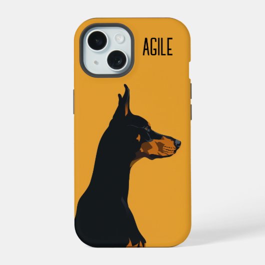 Yellow Doberman iPhone 15 Case (Achterkant)
