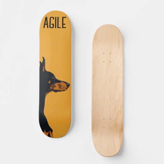 Yellow Doberman Persoonlijk Skateboard (Voorkant)