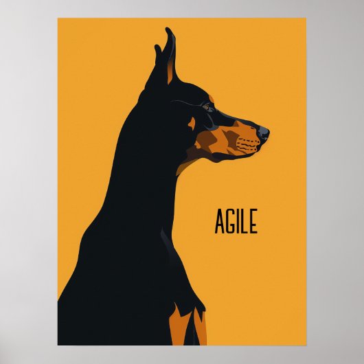 Yellow Doberman Poster (Voorkant)
