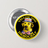Yellow Dog Democraat Black Button  (Voorkant /achterkant)