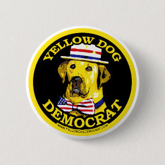 Yellow Dog Democraat Black Button 