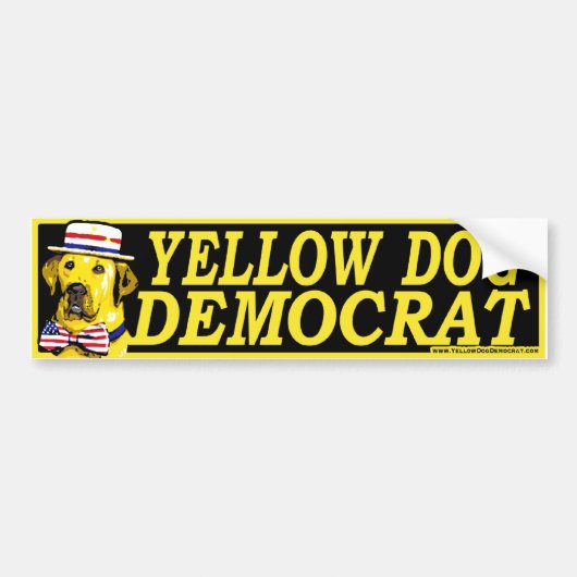 Yellow Dog Democraat Sign Bumpersticker  (Voorkant)