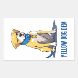Yellow Dog Democrat Politics USA President 2024 Rechthoekige Sticker