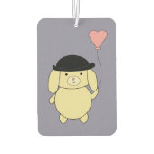 Yellow Dog in Bowler Pet met hartballon Luchtverfrisser (Achterkant)