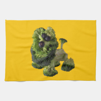 Yellow dog kitchen towel. theedoek