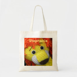 Yellow Dog met Oranje haar, gepersonaliseerde naam Tote Bag