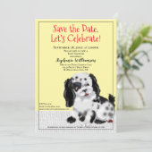 Yellow Dog Puppy Baby shower Uitnodiging (Staand voorkant)