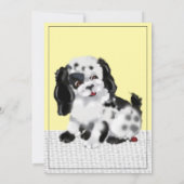 Yellow Dog Puppy Baby shower Uitnodiging (Achterkant)