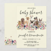 Yellow Dogs Pet Family celebration Baby shower Kaart (Voorkant / Achterkant)