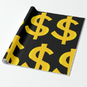 Yellow Dollar-symbool Cadeaupapier (Uitgerold)