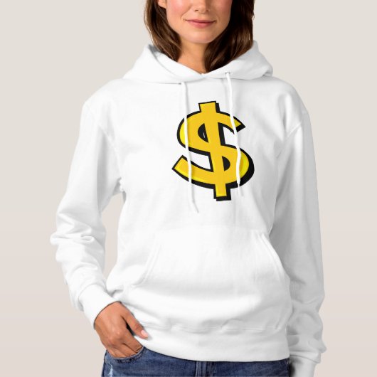 Yellow Dollar-symbool Hoodie (Voorkant)