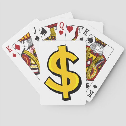 Yellow Dollar-symbool Pokerkaarten (Achterkant)