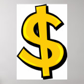 Yellow Dollar-symbool Poster (Voorkant)