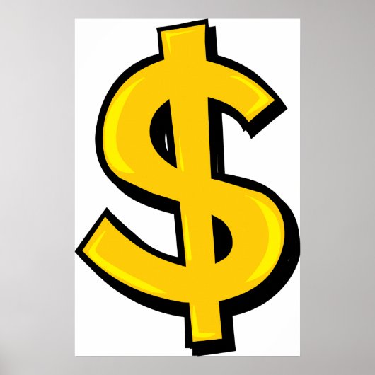 Yellow Dollar-symbool Poster (Voorkant)