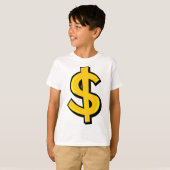Yellow Dollar-symbool T-shirt (Voorkant volledig)