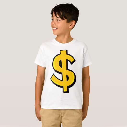 Yellow Dollar-symbool T-shirt (Voorkant volledig)
