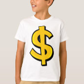 Yellow Dollar-symbool T-shirt (Voorkant)