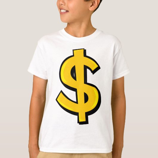Yellow Dollar-symbool T-shirt (Voorkant)