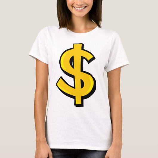 Yellow Dollar-symbool T-shirt (Voorkant)