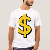 Yellow Dollar-symbool T-shirt (Voorkant)
