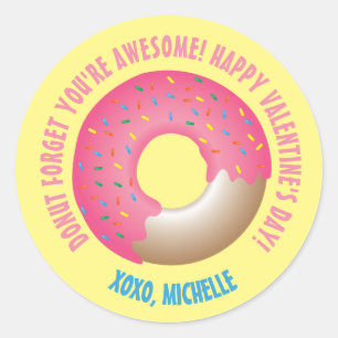 Yellow Donut vergeet dat je Geweldige Valentijnsda Ronde Sticker