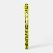 Yellow Doodle Pattern Phone Case – Abstract Black iPhone 16 Hoesje (Linkerkant)