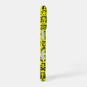 Yellow Doodle Pattern Phone Case – Abstract Black iPhone 16 Hoesje (Rechterkant)