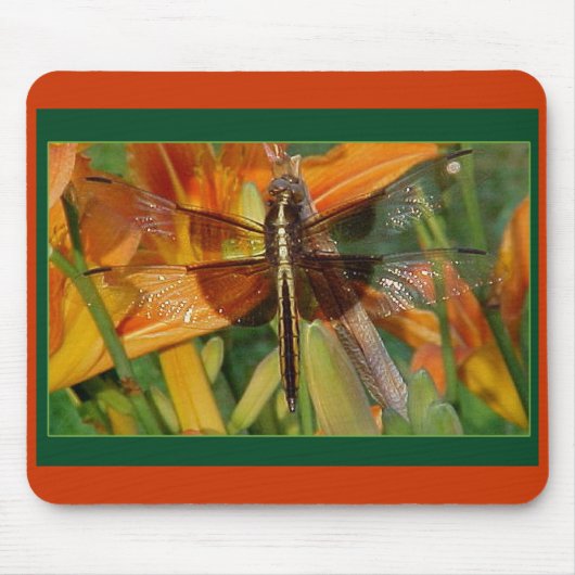 Yellow Dragonfly Mousepad Muismat (Voorkant)