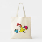 Yellow Dress Happy Girl-winkelen Tote Bag (Achterkant)