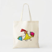 Yellow Dress Happy Girl-winkelen Tote Bag (Voorkant)