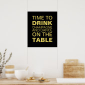 Yellow Drink Champagne Party Poster (Keuken)