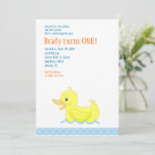 Yellow Duck 5x7 Birthday Invitation Kaart (Staand voorkant)