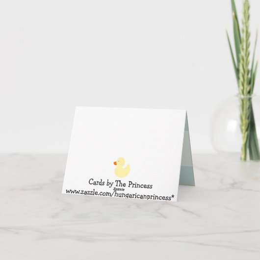 Yellow Duck Baby Bedankt (Achterkant)